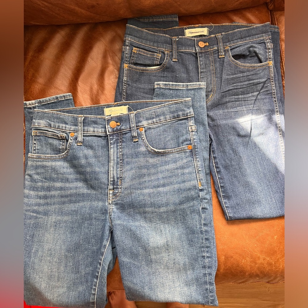 Two pair Madewell skinny jeans size 28